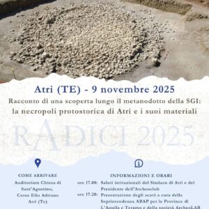 LA NECROPOLI PROTOSTORICA DI ATRI E I SUOI MATERIALI - presentazione scavo archeologico, metanodotto SGI